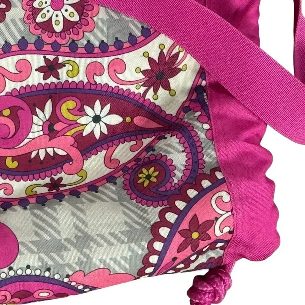 Vera Bradley Pink Paisley Laundry Bag Large Shoulder Bag Duffle Drawstring